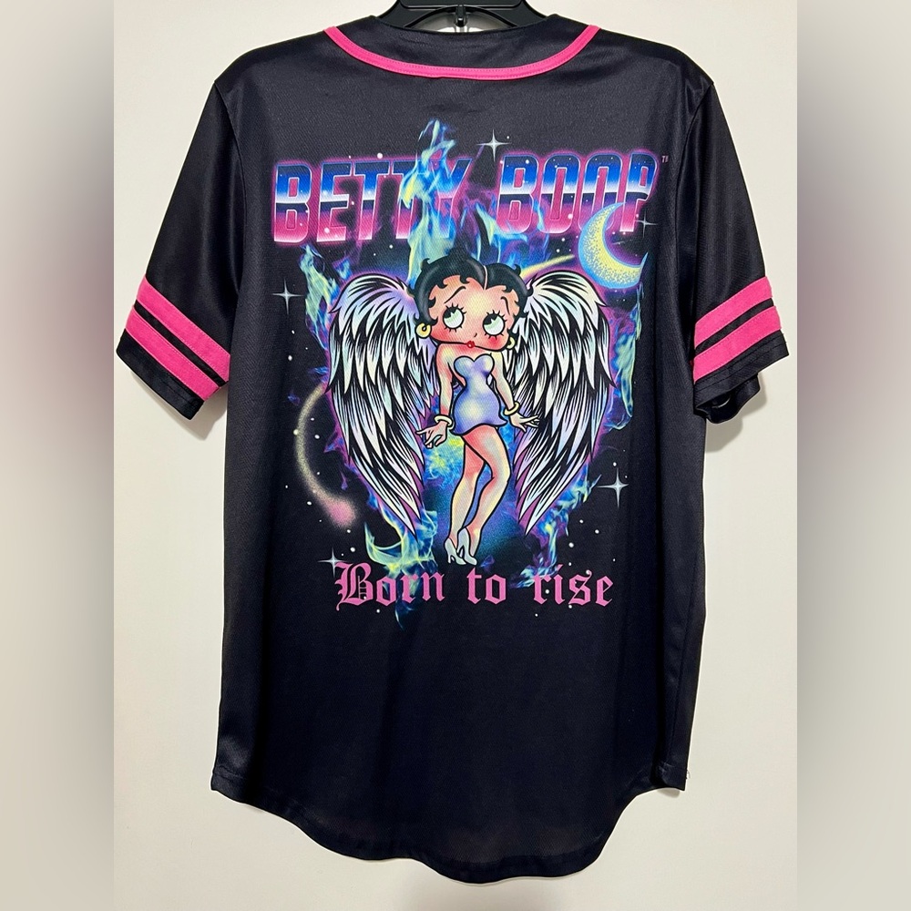 NEW Betty Boop Born To Rise Baseball Jersey SZ L